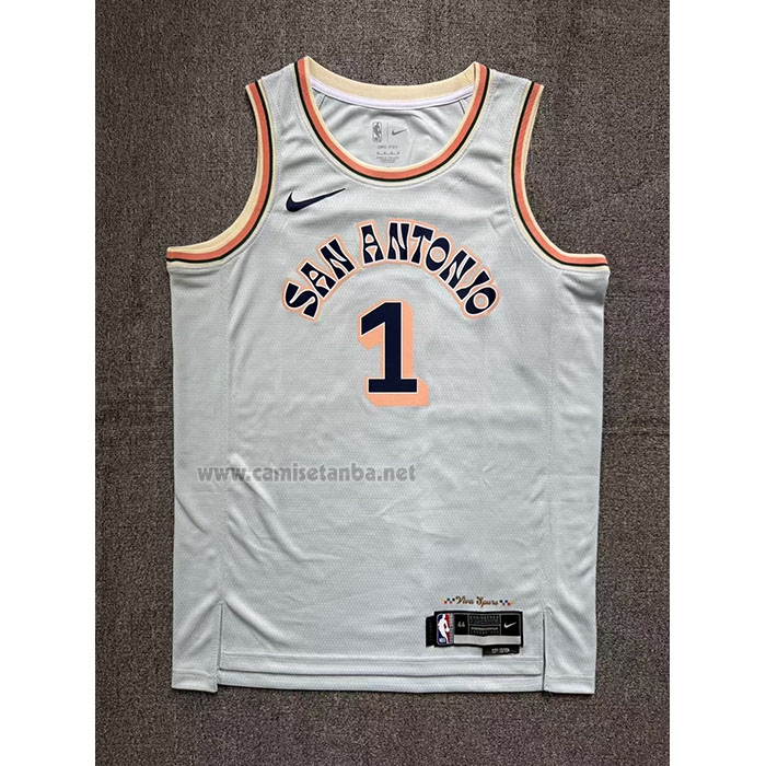 Camiseta San Antonio Spurs Victor Wembanyama #1 Ciudad 2024-25 Verde